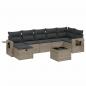 Preview: 8-tlg. Garten-Sofagarnitur mit Kissen Grau Poly Rattan
