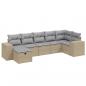 Preview: 7-tlg. Garten-Sofagarnitur mit Kissen Beige Poly Rattan