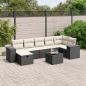 Preview: ARDEBO.de - 8-tlg. Garten-Sofagarnitur mit Kissen Schwarz Poly Rattan