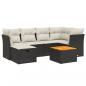 Preview: 7-tlg. Garten-Sofagarnitur mit Kissen Schwarz Poly Rattan