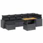 Preview: 8-tlg. Garten-Sofagarnitur mit Kissen Schwarz Poly Rattan