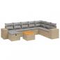 Preview: 9-tlg. Garten-Sofagarnitur mit Kissen Beige Poly Rattan