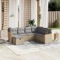 Preview: ARDEBO.de - 7-tlg. Garten-Sofagarnitur mit Kissen Beige Poly Rattan