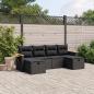 Preview: ARDEBO.de - 6-tlg. Garten-Sofagarnitur mit Kissen Schwarz Poly Rattan
