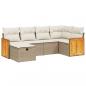 Preview: 6-tlg. Garten-Sofagarnitur mit Kissen Beige Poly Rattan