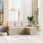 Preview: ARDEBO.de - 4-tlg. Garten-Sofagarnitur mit Kissen Beige Poly Rattan