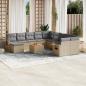 Preview: ARDEBO.de - 12-tlg. Garten-Sofagarnitur mit Kissen Beige Poly Rattan
