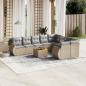 Preview: ARDEBO.de - 10-tlg. Garten-Sofagarnitur mit Kissen Beige Poly Rattan