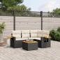 Preview: ARDEBO.de - 5-tlg. Garten-Sofagarnitur mit Kissen Schwarz Poly Rattan