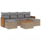 Preview: 7-tlg. Garten-Sofagarnitur mit Kissen Beige Poly Rattan