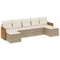 Preview: 7-tlg. Garten-Sofagarnitur mit Kissen Beige Poly Rattan