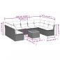 Preview: 10-tlg. Garten-Sofagarnitur mit Kissen Beige Poly Rattan