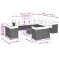 Preview: 14-tlg. Garten-Sofagarnitur mit Kissen Grau Poly Rattan