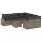 Preview: 9-tlg. Garten-Sofagarnitur mit Kissen Grau Poly Rattan