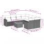 Preview: 9-tlg. Garten-Sofagarnitur mit Kissen Grau Poly Rattan