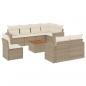 Preview: 9-tlg. Garten-Sofagarnitur mit Kissen Beige Poly Rattan