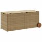 Preview: Gartentruhe mit Rollen Beige 283L Poly Rattan