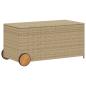Preview: Gartentruhe mit Rollen Beige 190L Poly Rattan