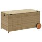Preview: Gartentruhe mit Rollen Beige 190L Poly Rattan