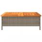 Preview: Gartentisch Grau 70x70x25 cm Rattan und Akazienholz