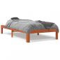 Preview: ARDEBO.de - Massivholzbett ohne Matratze Wachsbraun 100x200 Kiefernholz