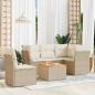 Preview: ARDEBO.de - 6-tlg. Garten-Sofagarnitur mit Kissen Beige Poly Rattan