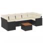 Preview: 8-tlg. Garten-Sofagarnitur mit Kissen Schwarz Poly Rattan