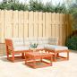Preview: ARDEBO.de - 4tlg. Garten-Lounge-Set mit Kissen Wachsbraun Massivholz Kiefer