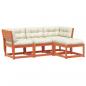 Preview: 4tlg. Garten-Lounge-Set mit Kissen Wachsbraun Massivholz Kiefer