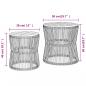 Preview: Garten-Beistelltische 2 Stk. mit Holzplatte Schwarz Poly Rattan