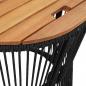 Preview: Garten-Beistelltische 2 Stk. mit Holzplatte Schwarz Poly Rattan
