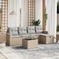 Preview: ARDEBO.de - 6-tlg. Garten-Sofagarnitur mit Kissen Beige Poly Rattan