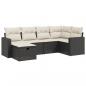 Preview: 6-tlg. Garten-Sofagarnitur mit Kissen Schwarz Poly Rattan