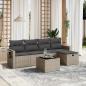 Preview: ARDEBO.de - 6-tlg. Garten-Sofagarnitur mit Kissen Grau Poly Rattan