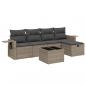 Preview: 6-tlg. Garten-Sofagarnitur mit Kissen Grau Poly Rattan