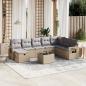 Preview: ARDEBO.de - 9-tlg. Garten-Sofagarnitur mit Kissen Beige Poly Rattan