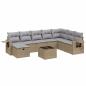 Preview: 9-tlg. Garten-Sofagarnitur mit Kissen Beige Poly Rattan