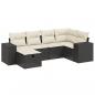 Preview: 6-tlg. Garten-Sofagarnitur mit Kissen Schwarz Poly Rattan
