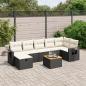Preview: ARDEBO.de - 8-tlg. Garten-Sofagarnitur mit Kissen Schwarz Poly Rattan
