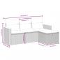 Preview: 4-tlg. Garten-Sofagarnitur mit Kissen Grau Poly Rattan