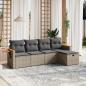 Preview: ARDEBO.de - 5-tlg. Garten-Sofagarnitur mit Kissen Grau Poly Rattan