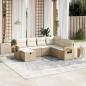 Preview: ARDEBO.de - 7-tlg. Garten-Sofagarnitur mit Kissen Beige Poly Rattan