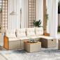 Preview: ARDEBO.de - 6-tlg. Garten-Sofagarnitur mit Kissen Beige Poly Rattan