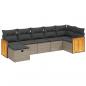 Preview: 7-tlg. Garten-Sofagarnitur mit Kissen Grau Poly Rattan