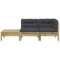 Preview: Gartensofa mit Kissen und Fußhocker Kiefernholz Imprägniert