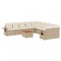 Preview: 11-tlg. Garten-Sofagarnitur mit Kissen Beige Poly Rattan