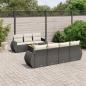 Preview: ARDEBO.de - 8-tlg. Garten-Sofagarnitur mit Kissen Schwarz Poly Rattan