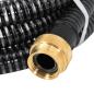 Preview: Saugschlauch mit Messing-Anschlüssen Schwarz 1,1" 3 m PVC