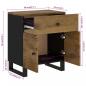 Preview: Nachttisch 50x33x60 cm Massivholz Mango & Holzwerkstoff