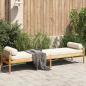 Preview: ARDEBO.de - Gartenbank mit Kissen Beige Poly Rattan Akazie